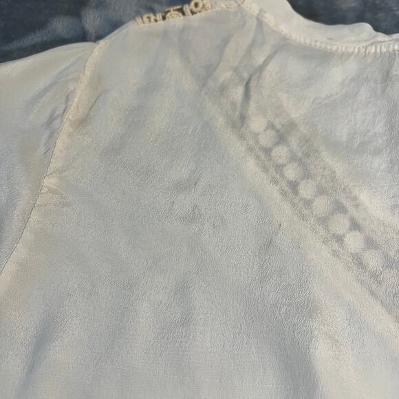 Kosmika Crewneck Crochet Trim Blouse Size Small NEW Semi Sheer Boho Cottagecore - Picture 10 of 12